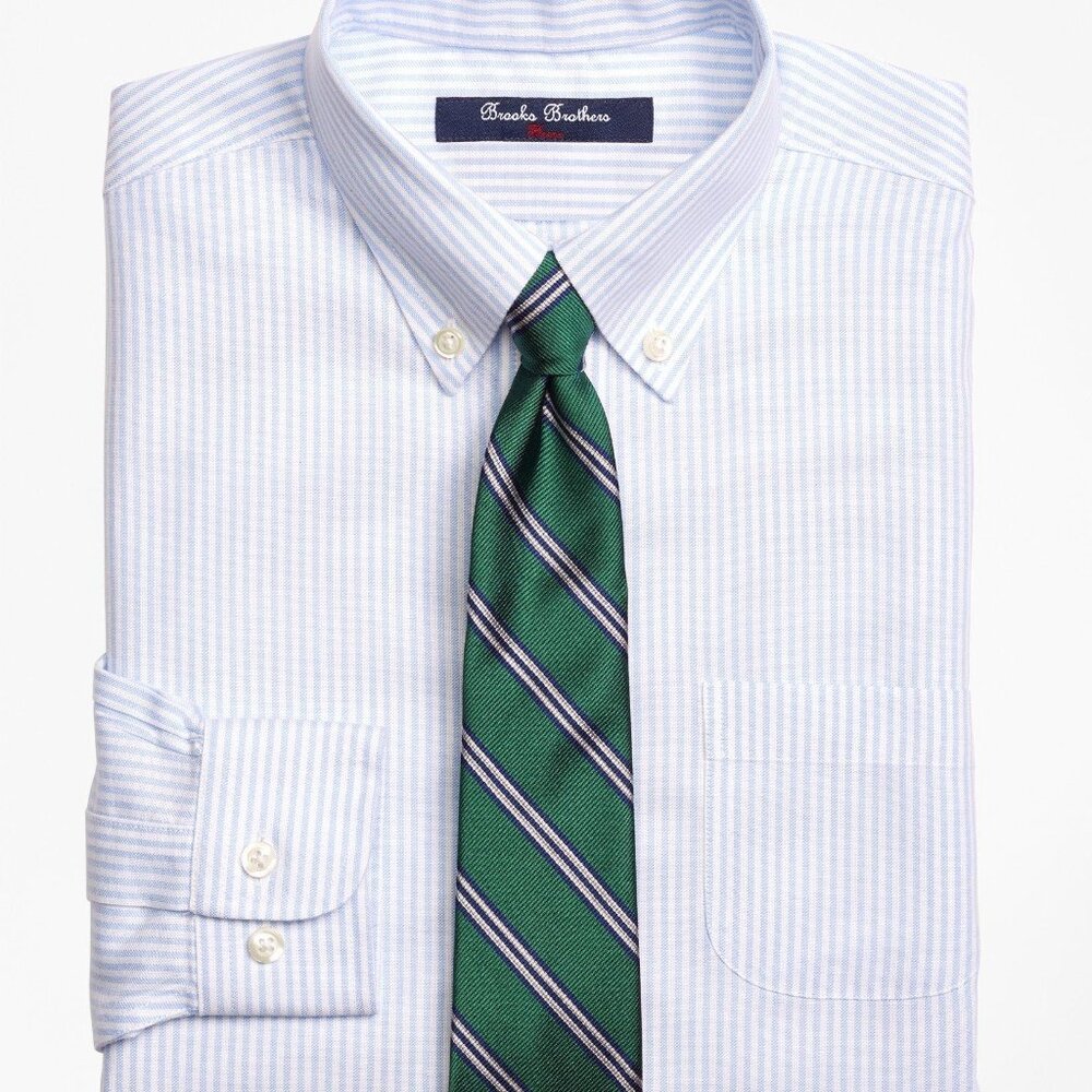 Brooks Brothers Boys Non-Iron Supima Cotton Oxford Stripe Dress Shirt